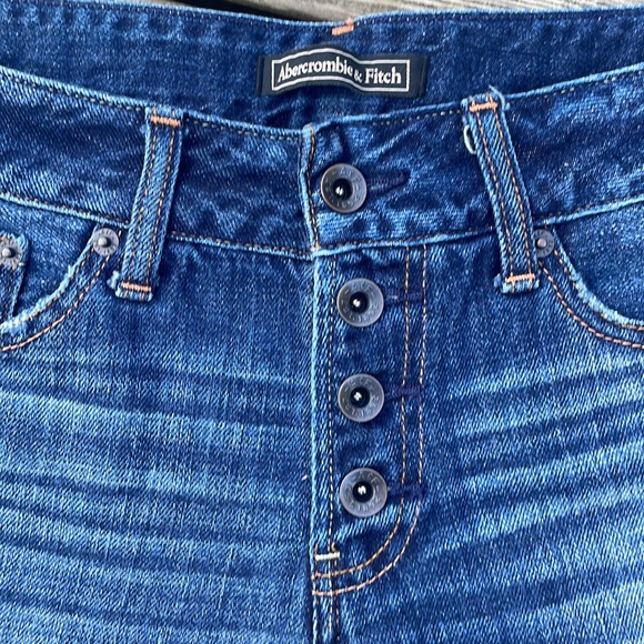 Abercrombie & Fitch Distressed Button Fly Denim Jean Shorts - Picture 2 of 7